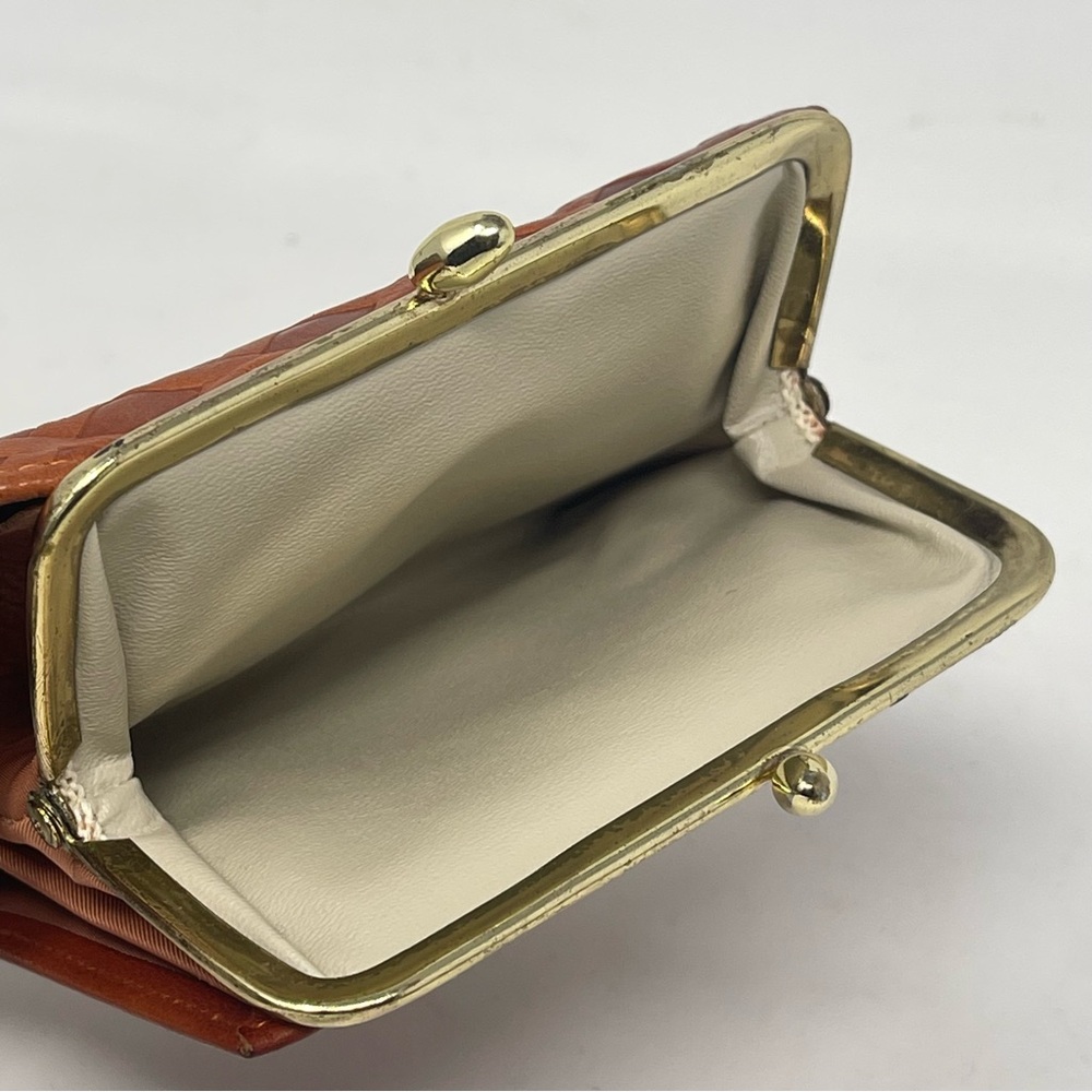 Prince Gardner Wallet Tan Brown Genuine Lambskin Leather Kiss Lock Coin Vintage - Picture 10 of 14